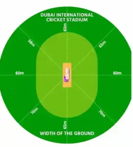Dubai International Cricket Stadium boundry length or distance